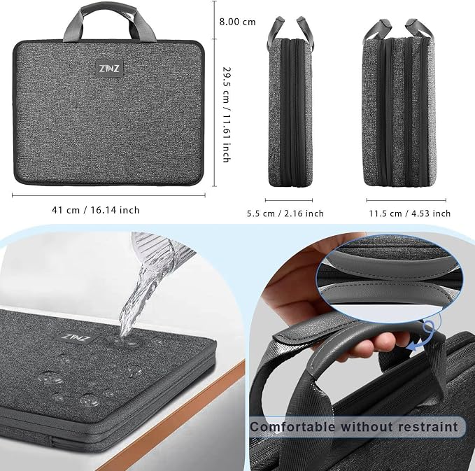 ZINZ Expandable Laptop Case 15.6 Inch Sleeve, Protective Carrying Case Compatible with MacBook Neo 16", MacBook Pro 16"/15.4", Dell XPS 16" and Most 15" 15.6" 16" Notebook，MG01Y01