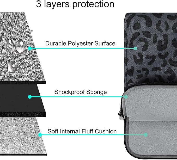 MOSISO Laptop Shoulder Bag, 13 inch Computer Bags Compatible with MacBook Air M4 M3 M2 M1 2025-2018 / Pro 13 2025-2016, Leopard Grain Briefcase Sleeve with Belt