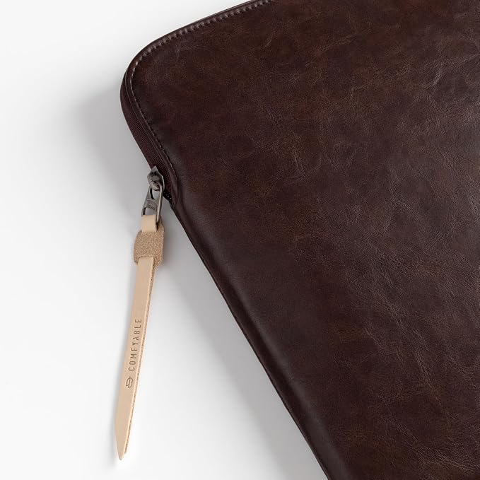 Comfyable Leather Laptop Sleeve Compatible with 16 Inch MacBook Pro M5 Pro/Max & 15 Inch MacBook Air M5 2026 (Loose Fit), Briarwood