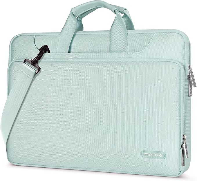MOSISO 360 Protective Laptop Bag 13 inch, 13-13.3 inch Computer Bag Compatible with MacBook Neo 13 inch/Air 13.6 / Air/Pro 13,HP,Dell,Lenovo,Asus,Laptop Carrying Case with Strap&Handle, Mint Green
