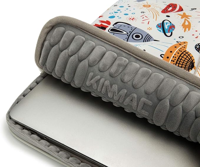 Kinmac 360° Cushion Protective Waterproof Laptop Case Bag Sleeve with Handle Compatible with LG Gram 16 inch and 15.6 inch-16 inch Laptop (Spaceship)