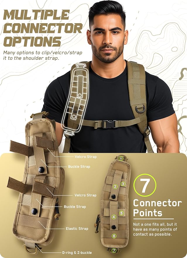 WYNEX Molle Backpack Accessories Pouch of Curve Design Version, Tactical Backpack Strap Pouch Hiking Backpack Attachment Pack