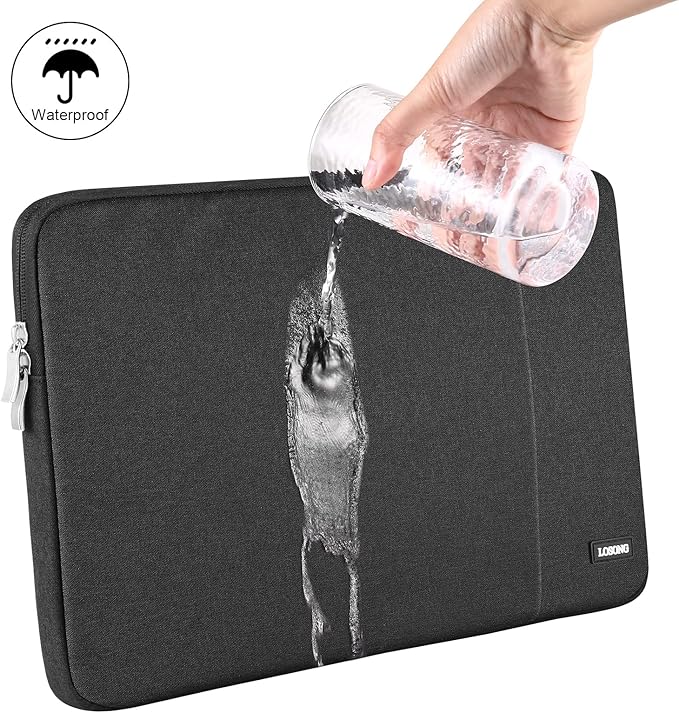 Portable Monitor Case 15.6 Inch, Protective Carrying Sleeve for Most 16.1/15.6 in Monitors, Water Resistant Portable Laptop Display Bag with Accessory Pocket, Size-15.3"x9.8" Black
