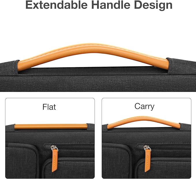 MOSISO 360 Protective Laptop Case 15 inch, 15 inch Laptop Sleeve Compatible with MacBook Air M5 M4 M3 M2 2026-2023, Dell XPS Plus, Side Open Carrying Case with 4 Zipper Pockets&Handle, Black