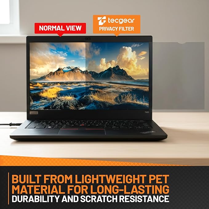 15.6 Inch Laptop Privacy Screen Filter 16:9 | Anti Glare Blue Light Blocking Screen Protector | Removable Privacy Shield for Laptop and Notebook Computer | Adhesive and Hang Tab Installation