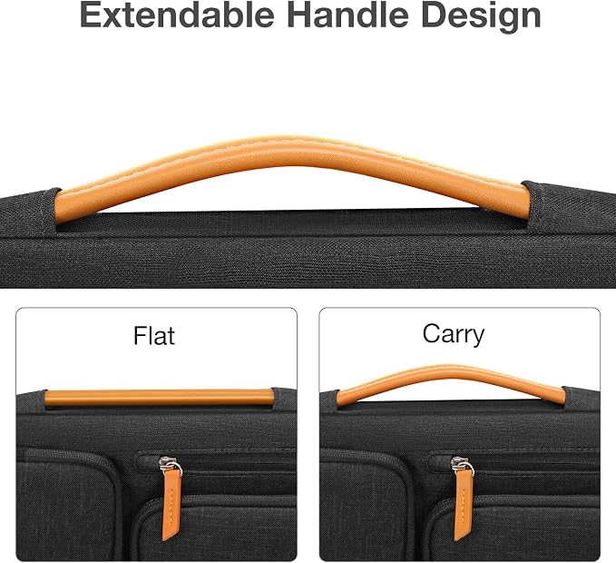 MOSISO 12.9 inch Tablet Sleeve Case for iPad Pro 13 M4 & iPad Air 13 M3 M2, iPad Pro 12.9 M2 M1 6/5th with Magic Keyboard&Smart Keyboard Folio, Side Open Carrying Bag with 4 Zipper Pockets, Black