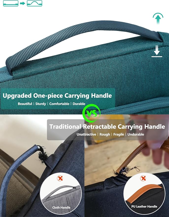 HYZUO 14-15 Inch Laptop Bag Sleeve for MacBook Air 15 M5 A3448 M4 M3 M2 2026-2023, MacBook Pro 15, XPS 14/15 Plus, 15" Surface Laptop, Notebook Case for 14" Dell HP Lenovo Asus Acer, Dark Green