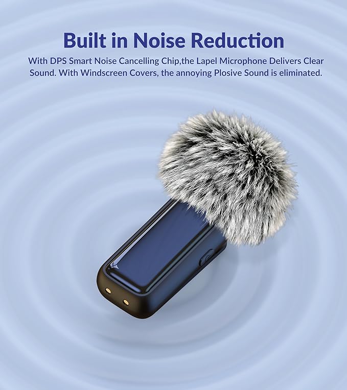 NPTCL Wireless Lavalier Microphone for iPhone 17/16/15 Android PC Laptop Computer - Noise Canceling USB Type C Mic with 24H Charging Case for Video Recording Vlog TikTok Podcast