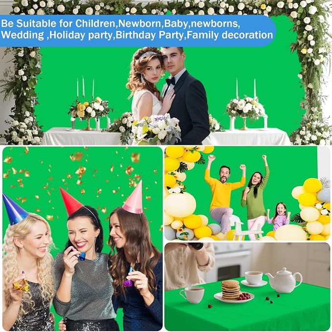 6x9ft Green Photography Backdrop, High Density Polyester Fiber Photo Background Cloth is Foldable and Machine Washable, Suitable for Photo Background Video Photography Studios