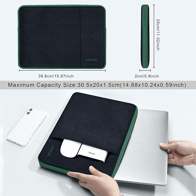Hseok Laptop Sleeve 15.6 16 inch Case Compatible with MacBook Neo 16, MacBook Pro 16" M5/M4/M3/M2/M1, MacBook Air Pro 15", XPS 16, Most 15" 15.6" 16" Notebooks,B02K06