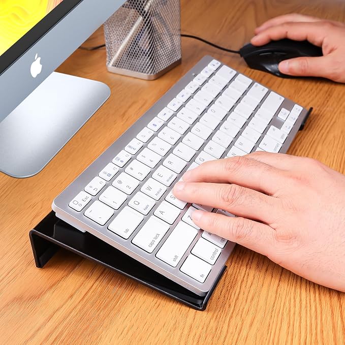 Acrylic Computer Keyboard Stand for Desk, Keyboard Riser Tilt Lift, Keyboard Holder for Desktop, Desk Keyboard Lifter（Black）