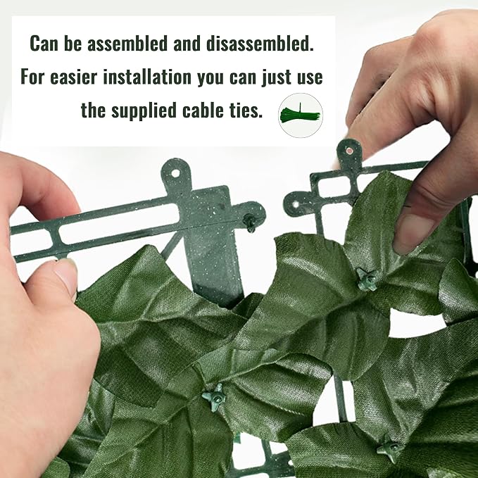 Artificial Ivy Privacy Fence Screen: 48"x 204" (68 Sqft) Anti-Ultraviolet Artificial Hedge Grass Wall, Used for Indoor and Outdoor Green Background, Garden Greening Decoration