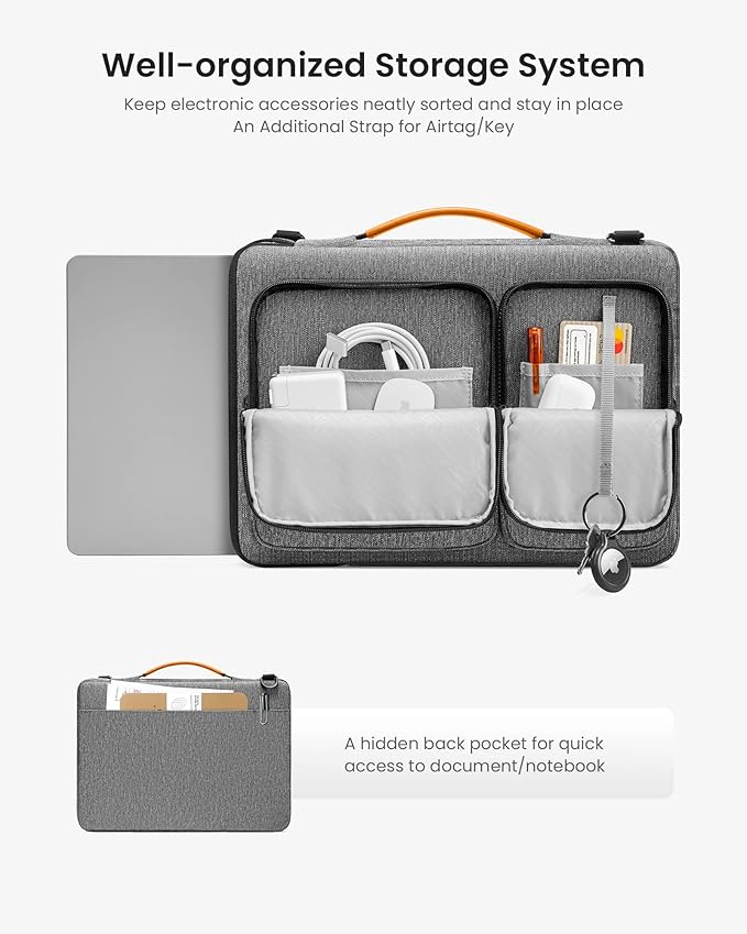 tomtoc Laptop Shoulder Bag for 2026 14 Inch MacBook Pro M5/M4/M3/M2/M1 Pro/Max 2026-2021, 13.5-14.4 Surface Laptop 7/6/Studio 2, Surface Book 3, 360 Protective Case Fit Asus VivoBook