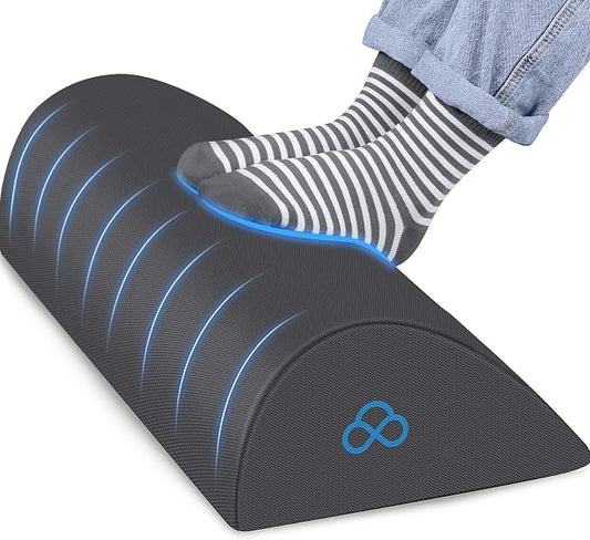 StepLively Foot Rest Ergonomic Pillow for Under Desk at Work, Anti-Fatigue Footrest Support Pillow for Fatigue & Pain Relief, Comfortable for Office Chair, Car Seat & Gaming Chair - Grey, Large