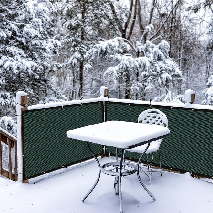 UPGRADE Privacy Screen 3' x 16' Fence Commercial Shade Cover with Brass Grommets Heavy Duty Perfect for Outdoor Back Yard, Dark Green, Customizable