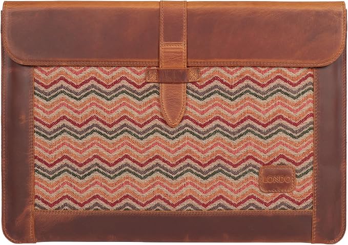 Londo Leather Sleeve Compatible with MacBook Pro 14 & Air 13-13.3 Inch (M5, M4, M3, M2, M1, Pro, Max) & iPad Pro 12.9, Premium Top Grain Leather Laptop Bag, 2020 to 2026 Models