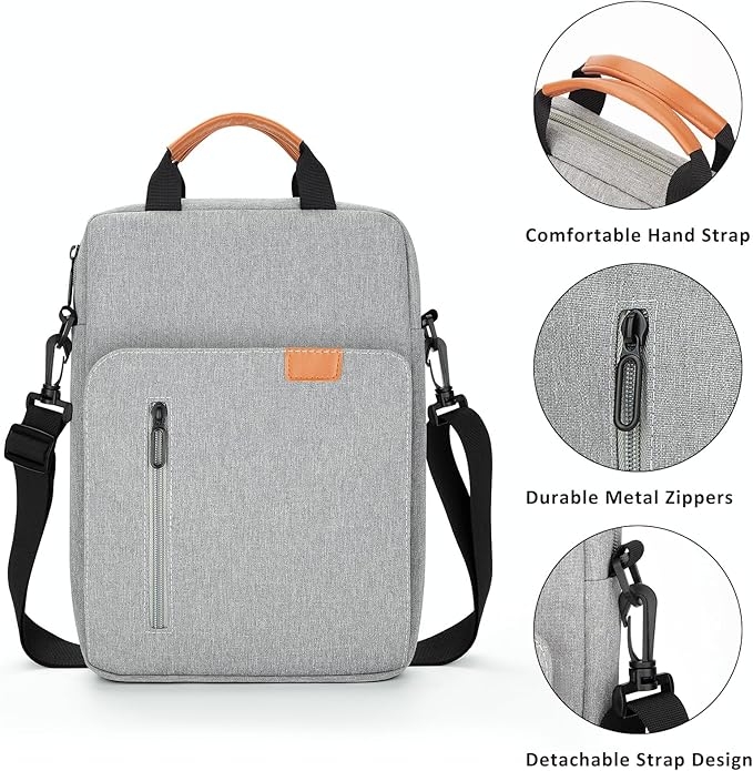 Vertical Laptop Case for 13-13.3 Inch MacBook Air/Pro 13 Inch iPad Pro/Air 12.9 Inch iPad Pro MacBook Neo A18, Waterproof Protective Lightweight Laptop Computer Cover Bag, Gray