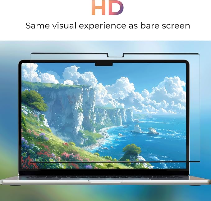 Panclincy Magnetic Privacy Screen Protector Compatible with MacBook Pro 14 Inch (2021-2026, M1, M2, M3, M4, M5), Removable Matte Anti Blue Light & Glare Protector Private Security Filter for 14.2 inch Mac Laptop Shield