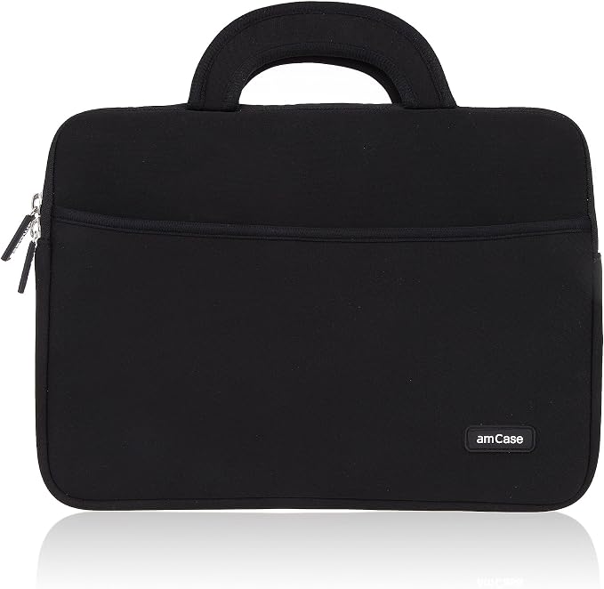 amCase Chromebook Case-11.6 to 12 inch Neoprene Travel Sleeve with Handle-Black
