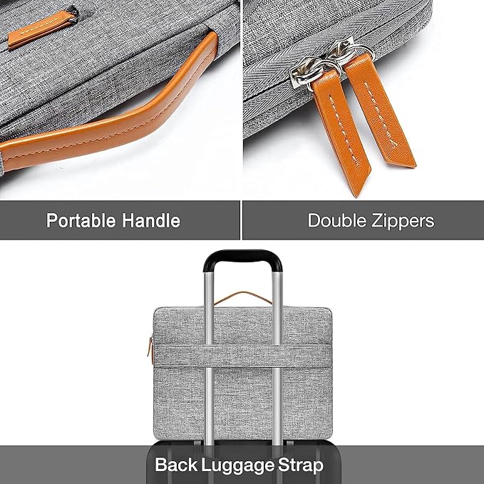 MOSISO 12.9 inch Tablet Sleeve Case for iPad Pro 13 M4 & iPad Air 13 M3 M2, iPad Pro 12.9 M2 M1 6/5th with Magic Keyboard&Smart Keyboard Folio, Side Open Carrying Bag with 4 Zipper Pockets, Gray