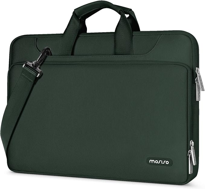 MOSISO 360 Protective Laptop Bag 17.3 inch, 17-17.3 inch Computer Bag Compatible with Dell XPS/HP Pavilion/Ideapad/Acer/Alienware/HP Omen, Laptop Carrying Case with Strap&Handle, Emerald Green
