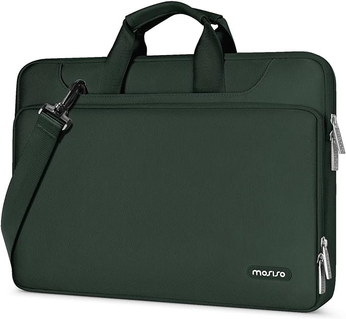 MOSISO 360 Protective Laptop Bag 15.6 inch, 15-16 inch Computer Bag Compatible with MacBook Air 15 inch/Pro 16 inch, HP,Dell,Lenovo,Asus,Notebook, Laptop Carrying Case with Strap&Handle, Emerald Green