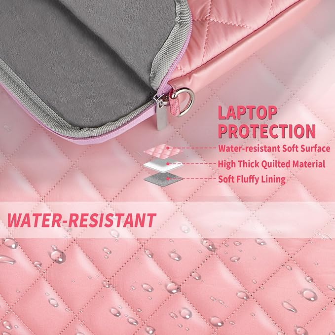 Puffy Quilted Laptop Sleeve with a Removable Shoulder Strap Compatible with MacBook Air 15 inch M2 A2941 2023/Pro 15 A1990 A1707, 15 Surface Laptop 5/4/3, Compatible with Dell XPS 15