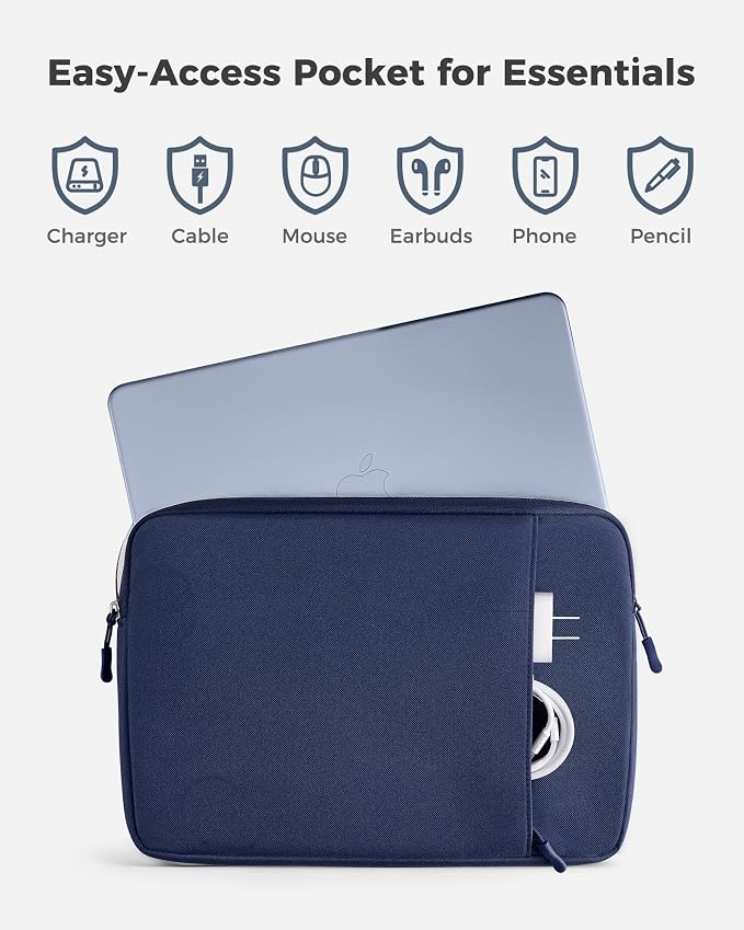 ProCase Laptop Sleeve for MacBook Neo 13 inch 2026 (Model A3404, A18 Pro), Protective Case with Soft Lining, Slim Travel Sleeve with Pocket for Accessories, Tailored for MacBook Neo 13” -Indigo