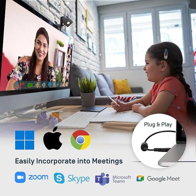 IPEVO MP-8M Multi-Purpose 4K USB 1080P Webcam, Microphone with AI Noise Reduction, Flexible mounting Options, for Video Calls, Gaming, Streaming, Conferencing, Hybrid Work, Streaming, Vlogging