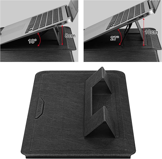 HoYiXi 15.6 16 Inch Laptop Sleeve Case with Stand Feature for MacBook Pro 16 2025 & 2021,ASUS Vivobook 15/MacBook Pro 15/Surface 3/Matebook D15/Galaxy Book Flex,15-16'' Laptop Cover,Black