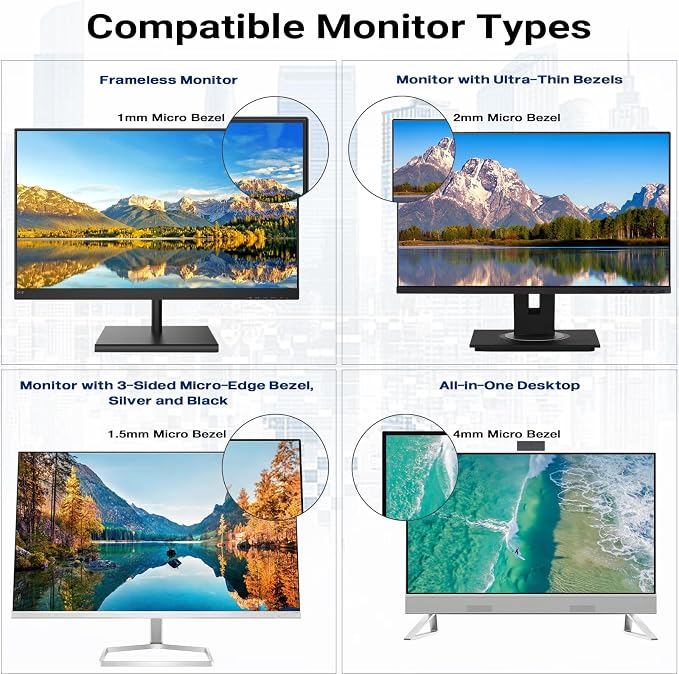 FILMEXT [2023 Upgrade 27 Inch Removable Privacy Screen Filter for 16:9 All-in-One Desktop/Frameless Computer Monitor, Bubble Free Anti Spy Blue Light Filter for Computer
