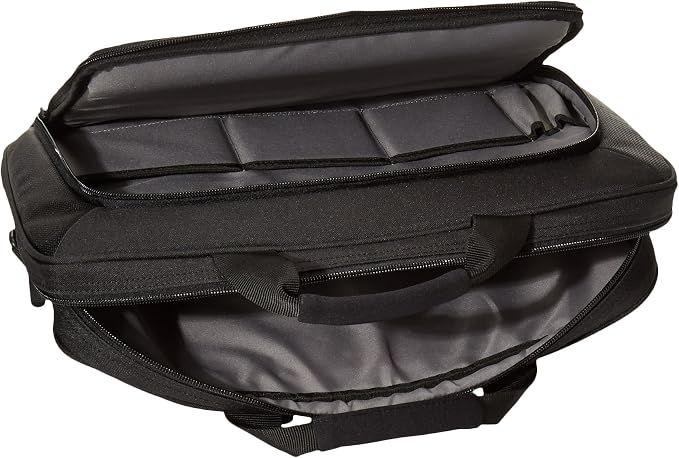 Amazon Basics 15.6 inch Laptop and Tablet Case Shoulder Bag with Compartments and Front Pocket, Black