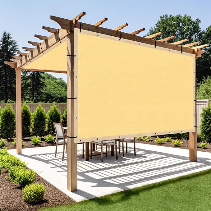 Shade&Beyond Customized Size 10' X 19' Shade Cloth with Grommets, 90% UV Protection UV Protection Mesh Tarp Sun Screens for Patio GN01, Sand