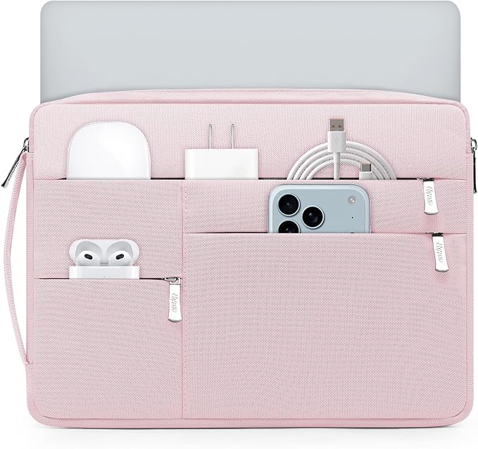 HYZUO 13.3-14 Inch Laptop Sleeve Bag for MacBook Pro 14 M5-M1 Pro/Max A3426 A3427 2026-2021, MacBook Air/Pro 13, 13.8-13.5 Surface Laptop/Book, Notebook Case for 13" HP Dell Lenovo Asus, Pale Pink