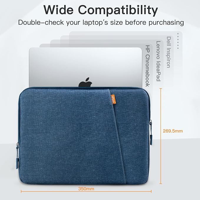 JETech Laptop Sleeve for MacBook Neo (A18 Pro), 14-InchMacBook Air/Pro, MacBook Pro M1-M5 2021-2026, Waterproof Bag Case with Pocket, Compatible with 14 Inch Notebook (Navy)