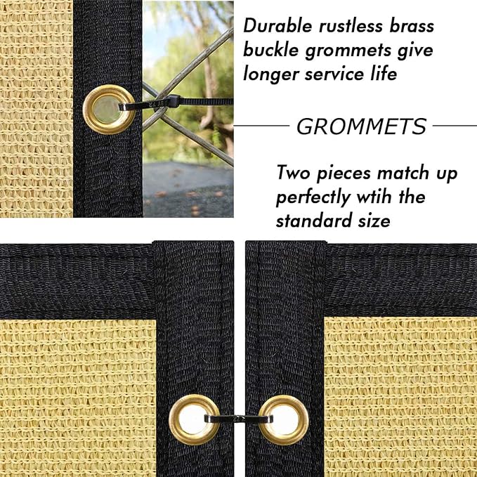 UPGRADE Privacy Fence Screen 6'x48' Sand Outdoor 90% Visibility Blockage 170 GSM Mesh Shade Cover Panels for Backyard,Balcony,Home Decoration with Zip Ties,Customized Avaliable