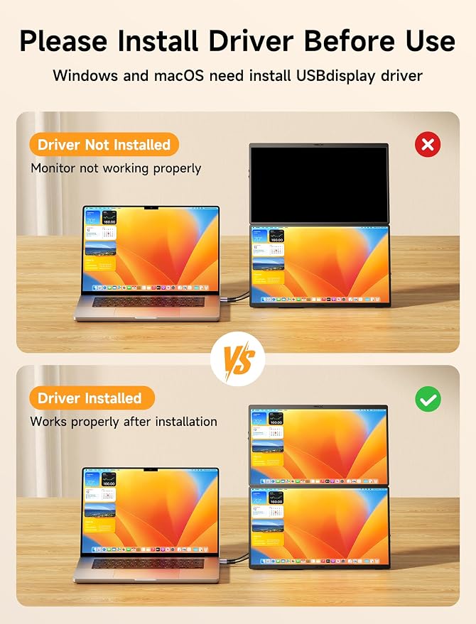 JSAUX FlipGo Horizon Pro Laptop Screen Extender 15.6 Inch, Patented Snap-Lock Technology, 1080P FHD IPS Dual Screen Monitor, Triple Screen Laptop Monitor Extender Compatible with Windows/macOS/MacBook