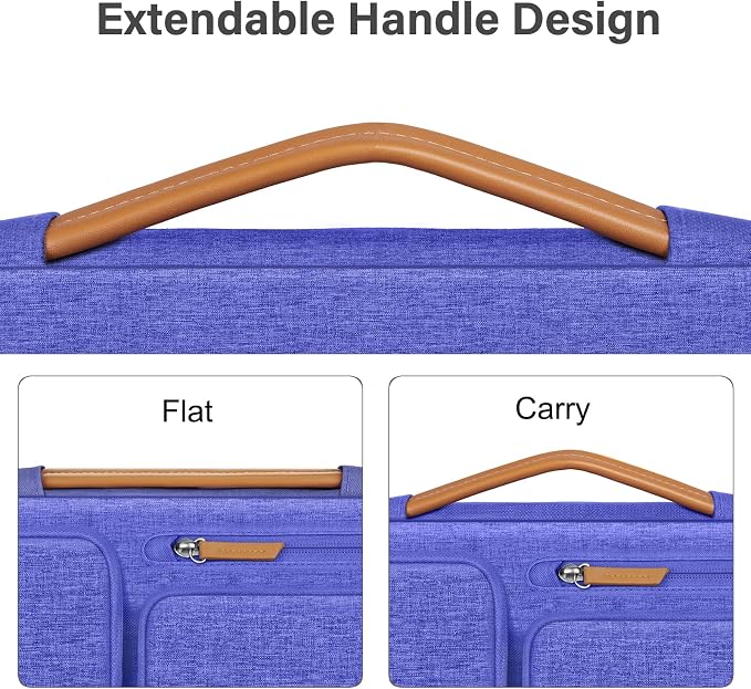 MOSISO 360 Protective Laptop Shoulder Bag,15-15.6 inch Computer Bags Compatible with MacBook Pro 16 inch, HP, Dell, Lenovo, Asus Notebook,Side Open Messenger Bag with 4 Zipper Pockets, Royal Blue