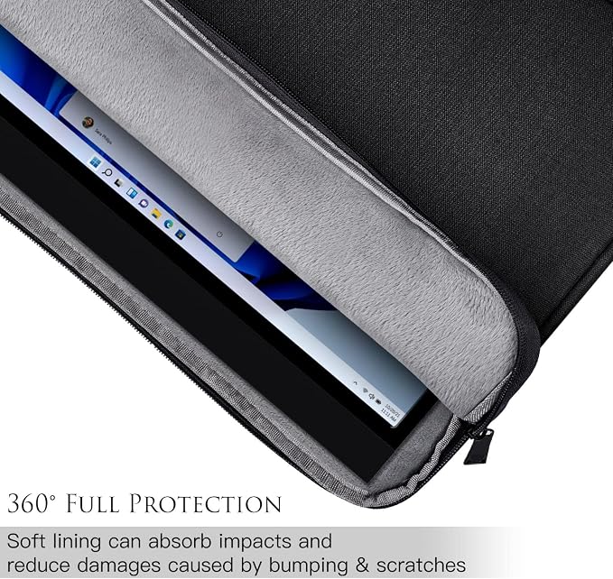 Portable Monitor Case 15.6 16.1 Inch, Carrying Sleeve for Most 15.6-16.1 Inch Portable Monitor with Front Pocket, 15"x10.8" Black