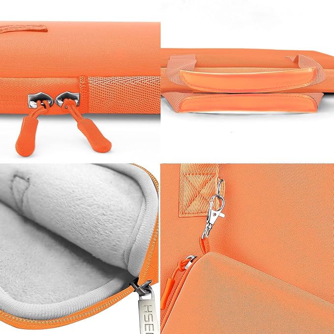 Hseok Laptop Sleeve 13.3-14 inch Case with Small Pouch, Neoprene Computer Bag Compatible with MacBook Neo/Pro 14 M5/M4/M3/M2/M1, Mac Air/Pro 13.3, XPS 14 and Most 13-14 inch Notebooks,O02G01