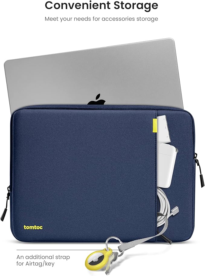 tomtoc 360 Protective Laptop Sleeve Set for 16-inch MacBook Pro M5 Pro/Max (2026) A3428 A3429, M4/M3/M2/M1 A3403 A3186 A2991 A2780, Water-Resistant Laptop Case with Accessory Pouch Fits Dell XPS 16