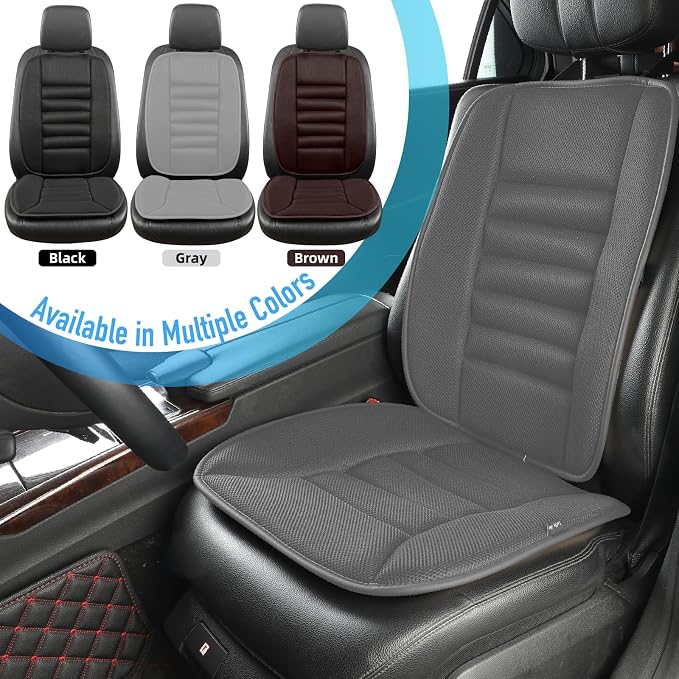 Lofty Aim Memory Foam Car Seat Cushion with Lumbar Support Pillow - 4D Mesh Ventilation for Back & Sciatica Pain Relief, Auto Pad Suitable for Car, Truck, SUV, Dark Grey
