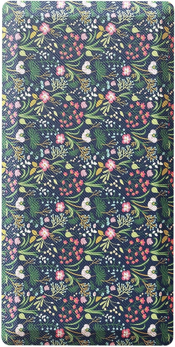 Ophanie Kitchen Mats for Floor, 3/4 inch Thick, 20x39 Anti Fatigue Cushioned Mat, Kitchen Rugs, Waterproof, Comfort Ergonomic Standing Mat for Office, Home, Sink, Blue Flower Non-Slip Ridged Bottom