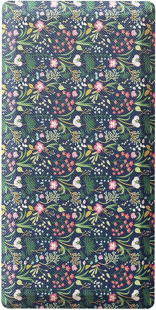 Ophanie Kitchen Mats for Floor, 3/4 inch Thick, 20x39 Anti Fatigue Cushioned Mat, Kitchen Rugs, Waterproof, Comfort Ergonomic Standing Mat for Office, Home, Sink, Blue Flower Non-Slip Ridged Bottom
