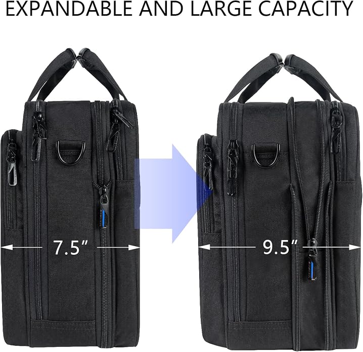 VANKEAN Laptop Briefcase Premium Laptop Case Fits Up to 17.3 Inch Business Shoulder Bag Laptop Expandable Water-Repellent