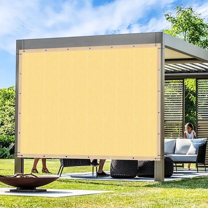 Artpuch Outdoor Pergola Shade Cover 4x23 FT Sun Shade Cloth with Grommets Sand 90% UV Protection Canopy Patio Privacy Screen (Customized Available)