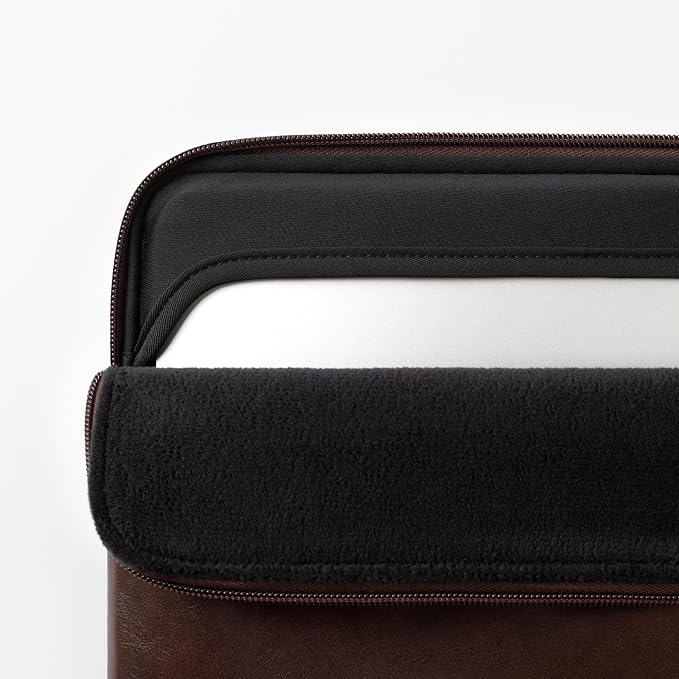 Comfyable Leather Laptop Sleeve Compatible with 16 Inch MacBook Pro M5 Pro/Max & 15 Inch MacBook Air M5 2026 (Loose Fit), Briarwood