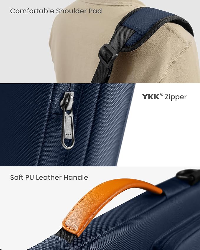tomtoc 360 Protective Laptop Shoulder Bag for 15 Inch New 2026 MacBook Air M5/A3448, M4/A3241, M3/A3114, M2/A2941, 15 Inch Microsoft Surface Laptop 7/6, Water-Resistant Accessory Case