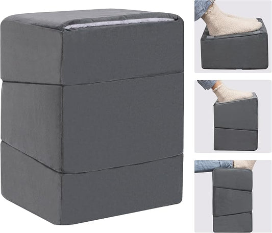 Ganondorf 3PCS Foot Rest for Under Desk at Work Adjustable Foot Rest Under Desk Ergonomic Foot Stools for Under Office Desk Extra Large Leg Pillow for Underdesk Footrest with Warm Sherpa Topper, Grey