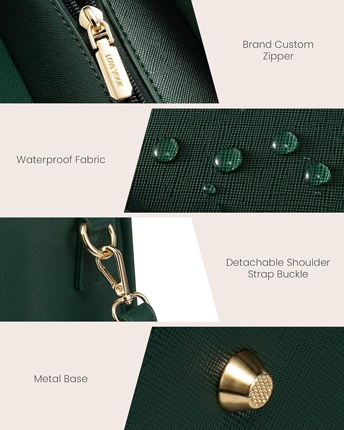 LOVEVOOK Laptop Bag for Women, 15.6 inch Laptop Tote Bag 2-in-1 Professional Work Bag Business Briefcase with Clutch Purse, Waterproof Leather Computer Handbag for Teacher Office Travel